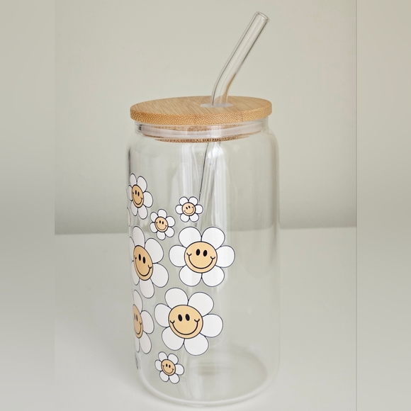 Smile Always 16oz Clear Beer Can Glass Cup - Picture 3 of 5